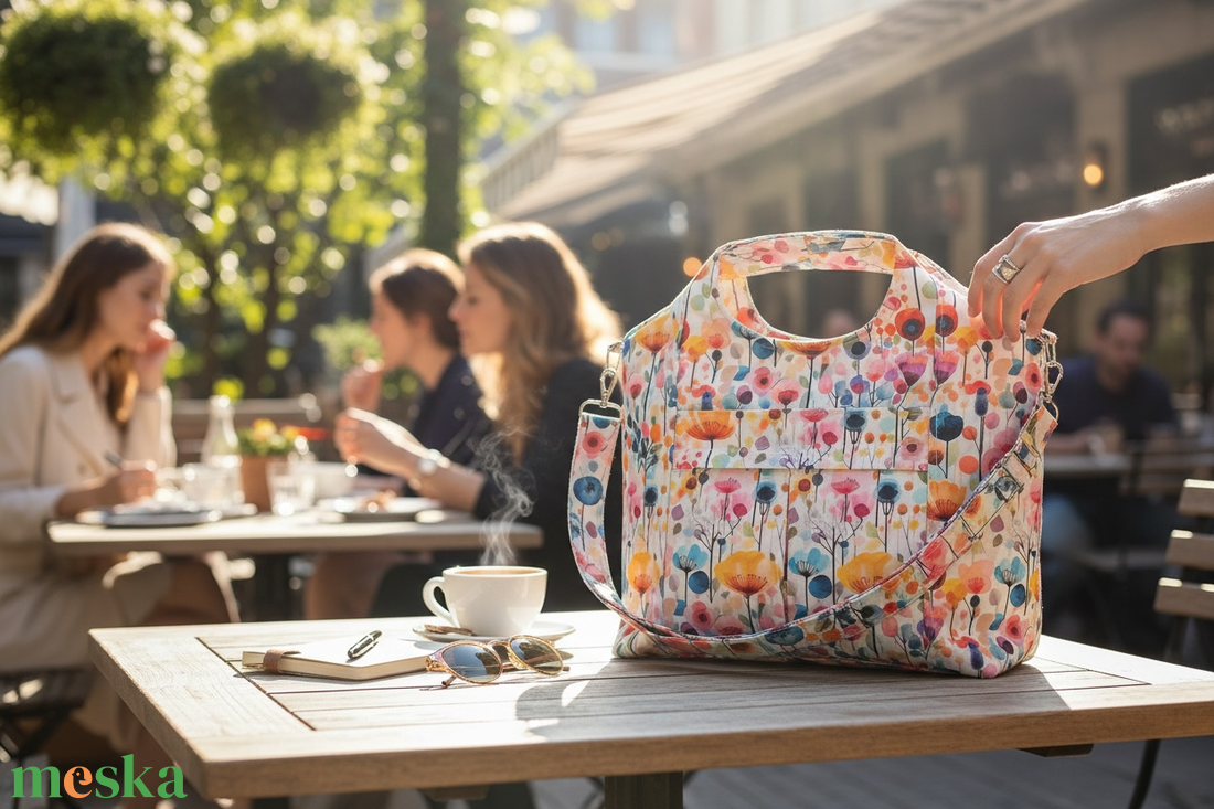 TV5 Blaur tarkarét virág mintás válltáska / kézitáska #TV2 - táska & tok - kézitáska & válltáska - válltáska - Meska.hu