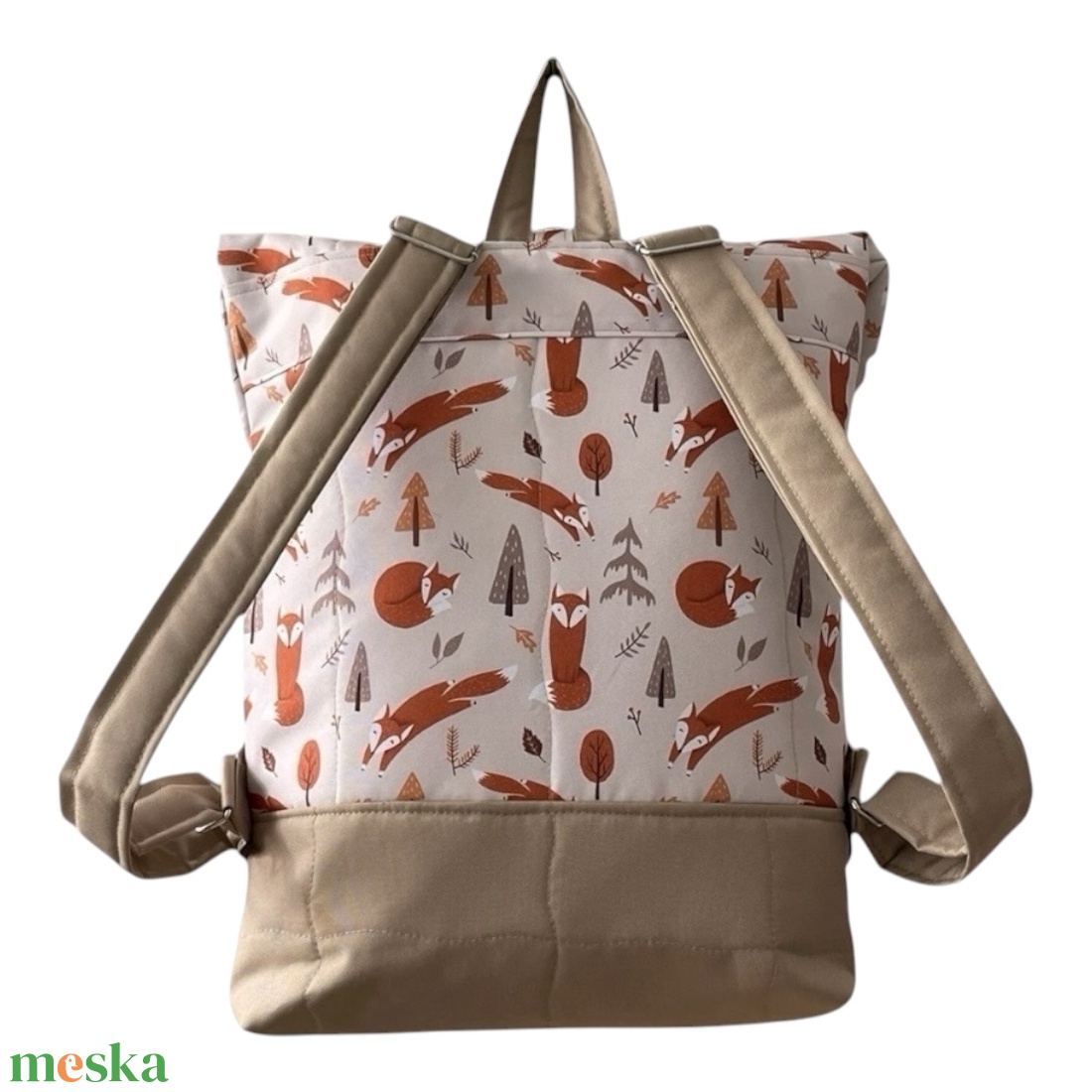 #HMA5 Blaur róka mintás vízhatlan rolltop hátizsák  - táska & tok - laptoptáska, laptop hátizsák - Meska.hu