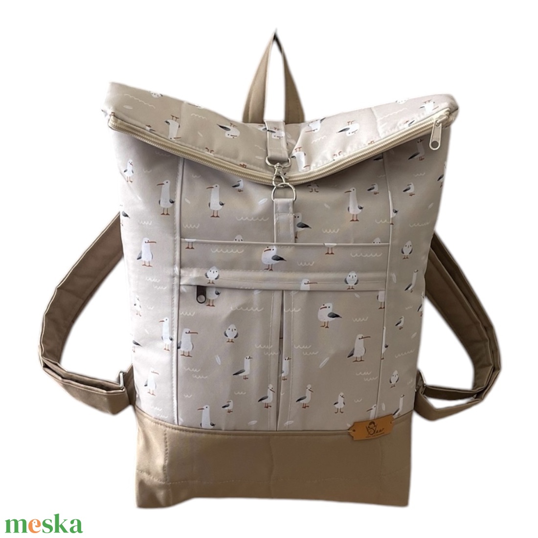 #HMA7 Blaur sirály mintás vízhatlan rolltop hátizsák  - táska & tok - laptoptáska, laptop hátizsák - Meska.hu