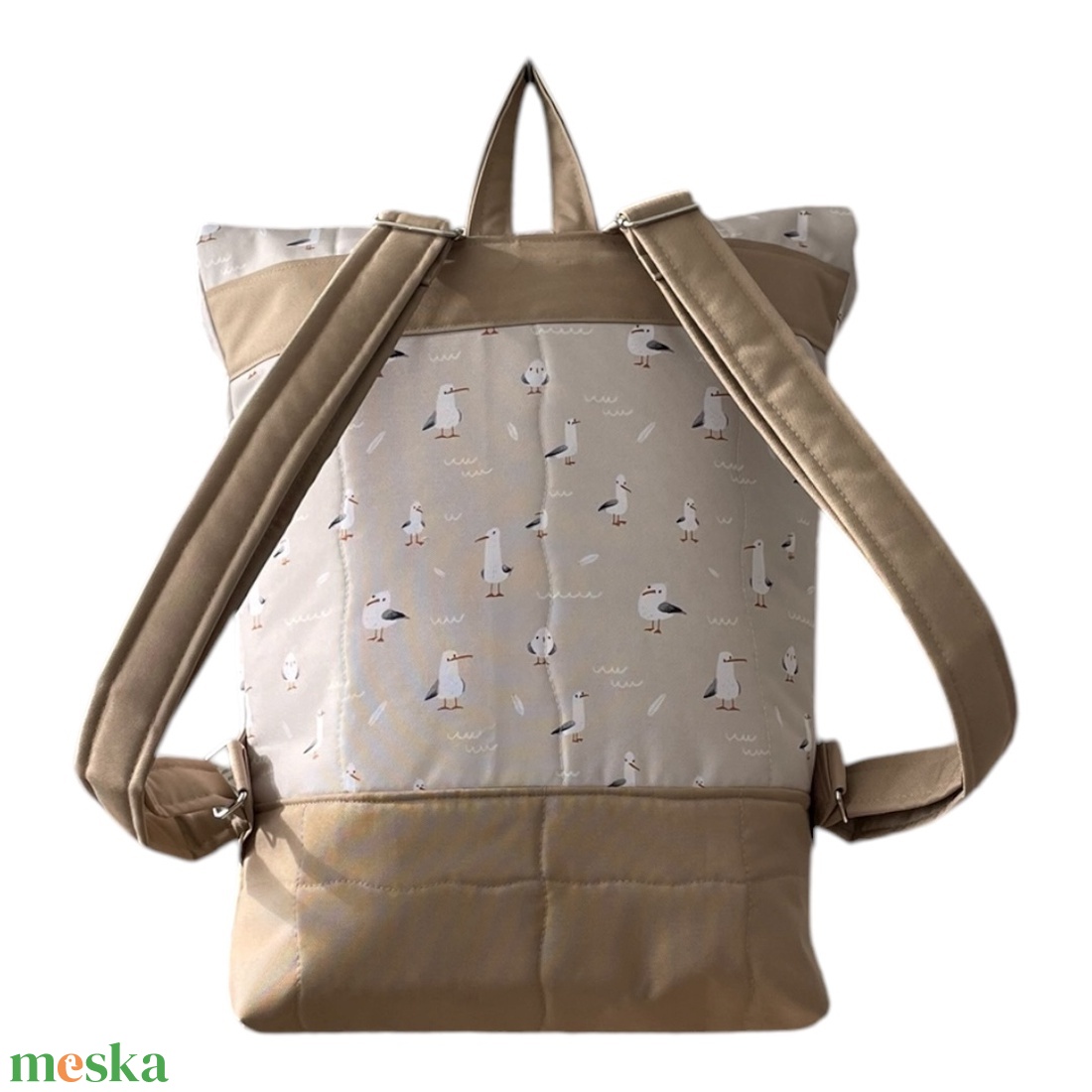 #HMA7 Blaur sirály mintás vízhatlan rolltop hátizsák  - táska & tok - laptoptáska, laptop hátizsák - Meska.hu