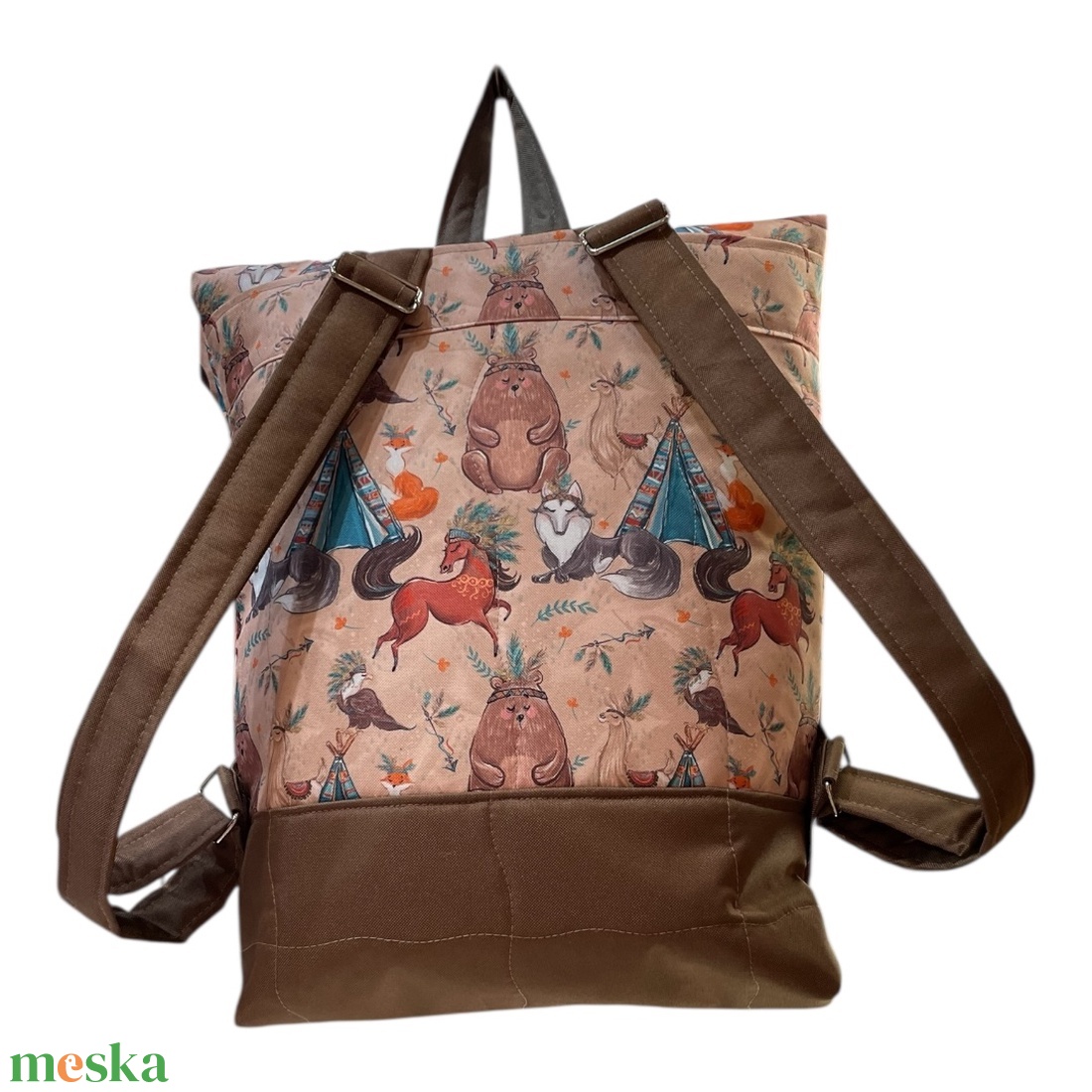 #HMA9 Blaur erdei állatok vízhatlan rolltop hátizsák  - táska & tok - laptoptáska, laptop hátizsák - Meska.hu