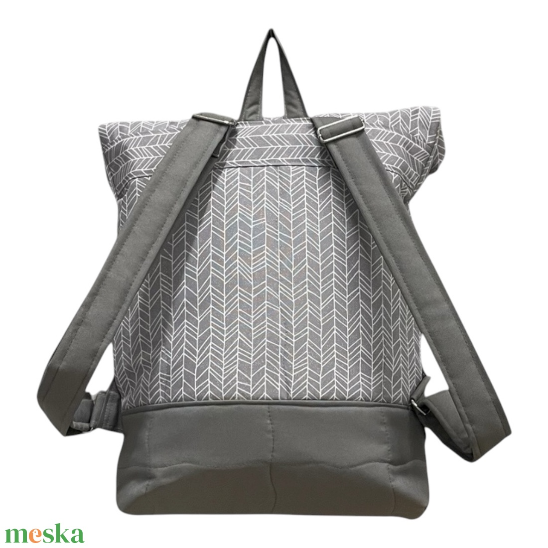 #HMG25 Blaur szürke halszálka mintás vízhatlan rolltop hátizsák - táska & tok - laptoptáska, laptop hátizsák - Meska.hu