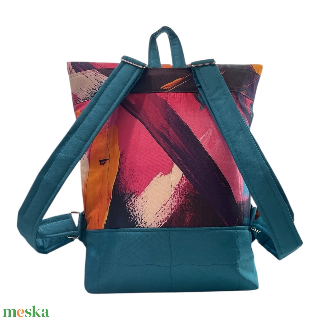 #HMM36 Blaur színes festett mintás vízhatlan rolltop hátizsák - táska & tok - laptoptáska, laptop hátizsák - Meska.hu