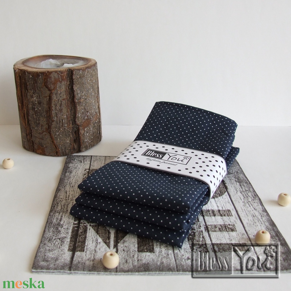 VintageHome - mélykék tűpöttyös textil szalvéta - otthon & életmód - Meska.hu VintageHome - mélykék tűpöttyös textil szalvéta - otthon & életmód - Meska.hu