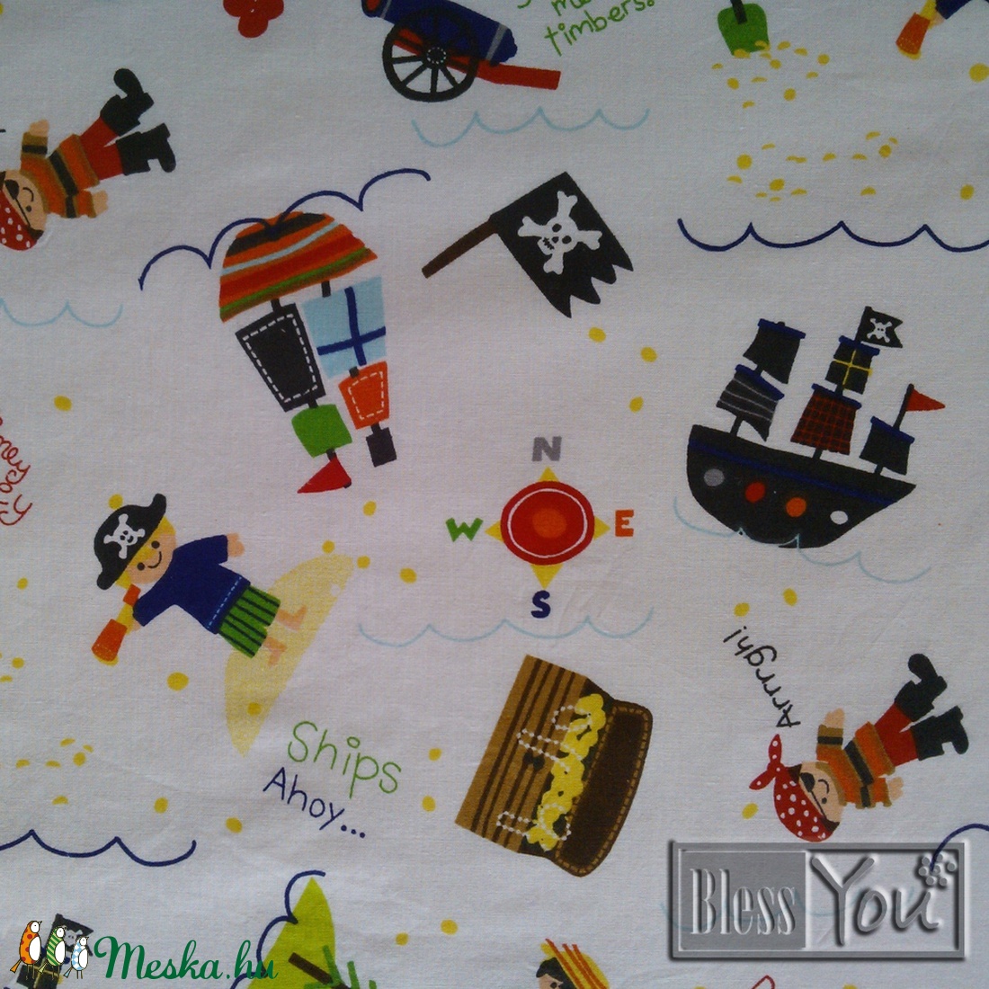 Zsófi részére - 70x160 cm Kalózok és kincsek - gumis lepedő kisfiúknak -  - Meska.hu