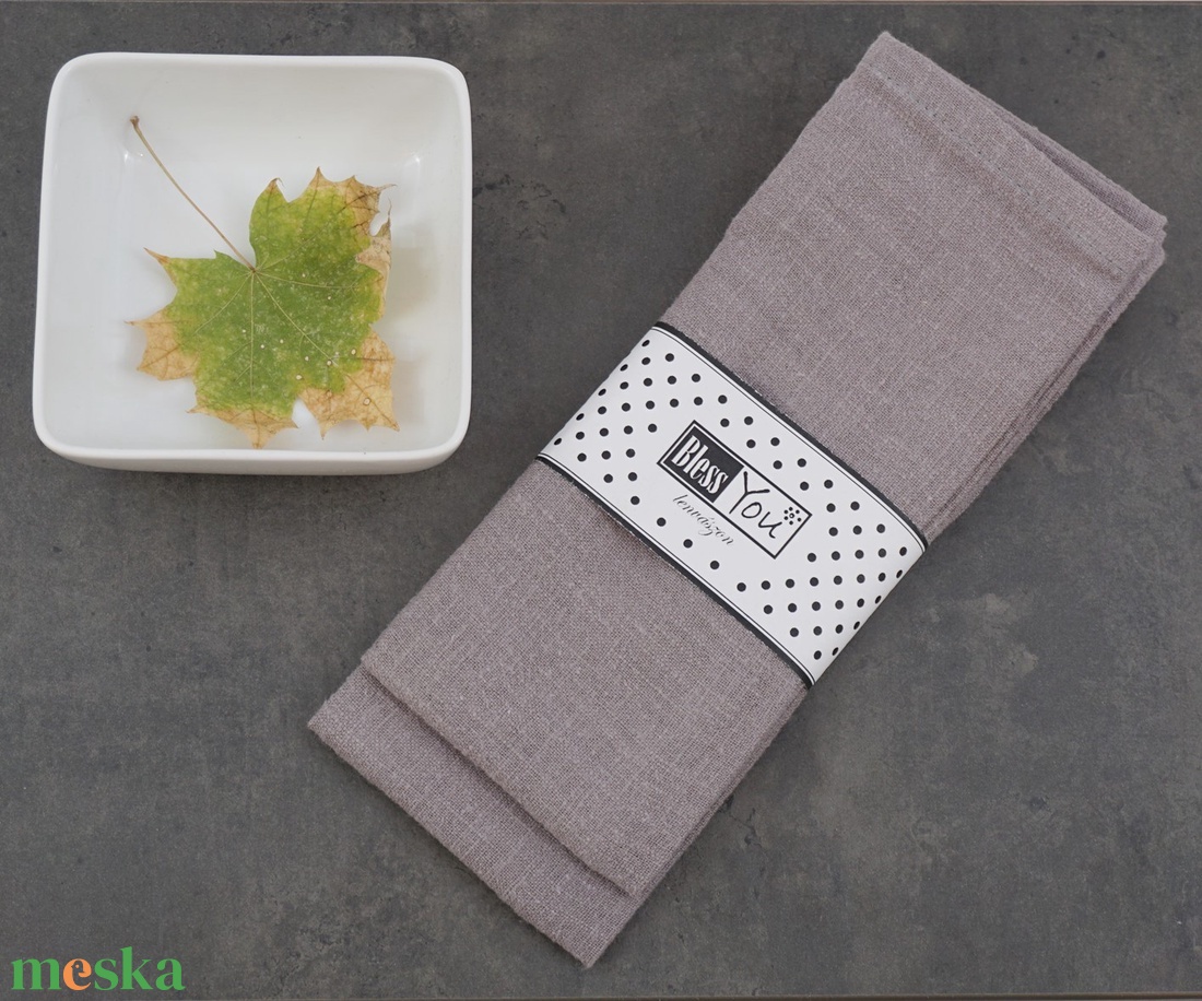 Szürke LENVÁSZON BlessYou szalvéta - 2 db - otthon & életmód - konyhafelszerelés, tálalás - konyhai textil - szalvéta - Meska.hu