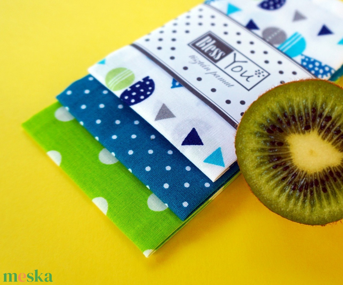 NYÁRI kavalkád zerowaste kiegészítő, zsebkendő - kiwi és türkiz - szépségápolás - kozmetikai ajándékcsomag - Meska.hu