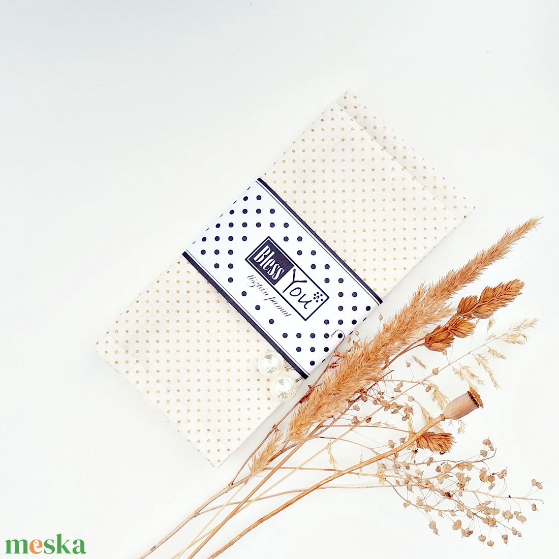 Arany pöttyös zero waste textilszalvéta - otthon & életmód - konyhafelszerelés, tálalás - konyhai textil - szalvéta - Meska.hu