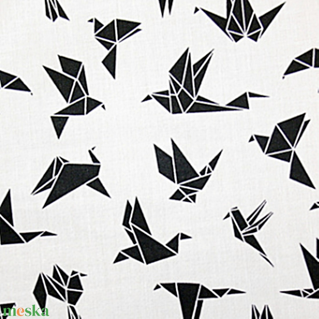 ORIGAMI újraszalvéta - fekete élelmiszerbarát PUL béléssel, daru madár mintával - táska & tok - uzsonna- & ebéd tartó - szendvics csomagoló - Meska.hu