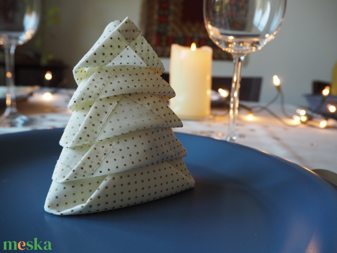 Arany pöttyös szalvéta, pamut - 33 cm, 2 db / pár - otthon & életmód - konyhafelszerelés, tálalás - konyhai textil - szalvéta - Meska.hu