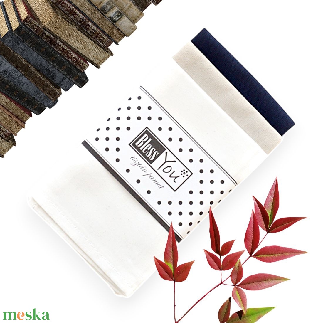 Női textilzsebkendő, klasszikus - választható méret, 3 db / szett - szépségápolás - textil zsebkendő - Meska.hu