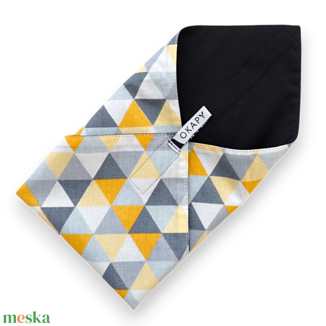 Újraszalvéta, szendvics csomagoló - geometria háromszöges, 28 cm nagy méret - táska & tok - uzsonna- & ebéd tartó - szendvics csomagoló - Meska.hu
