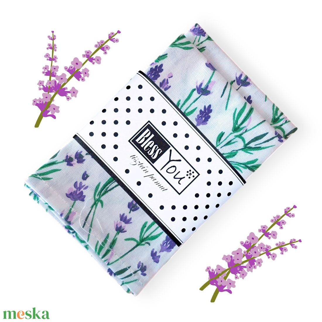 Iskolai szalvéta - levendulás, pamut - 20 cm, 2 db / pár - otthon & életmód - konyhafelszerelés, tálalás - konyhai textil - szalvéta - Meska.hu