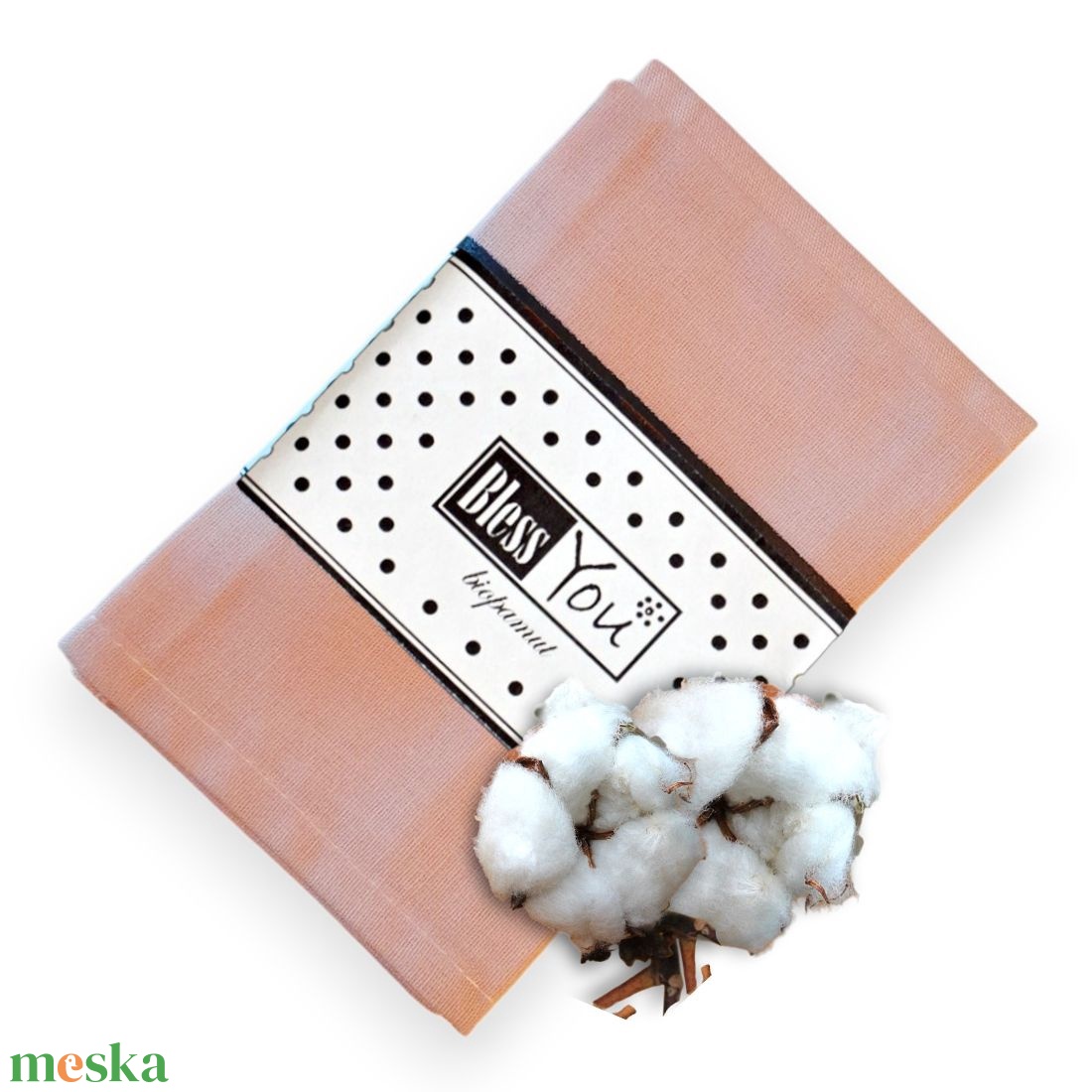 Biopamut szalvéta, púder rózsaszín - 20 cm, 2 db / pár - otthon & életmód - konyhafelszerelés, tálalás - konyhai textil - szalvéta - Meska.hu