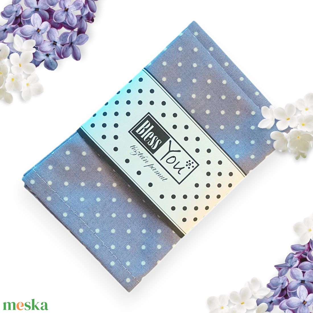 Pamut szalvéta, lila pöttyös - 20 cm, 2 db / pár - otthon & életmód - konyhafelszerelés, tálalás - konyhai textil - szalvéta - Meska.hu