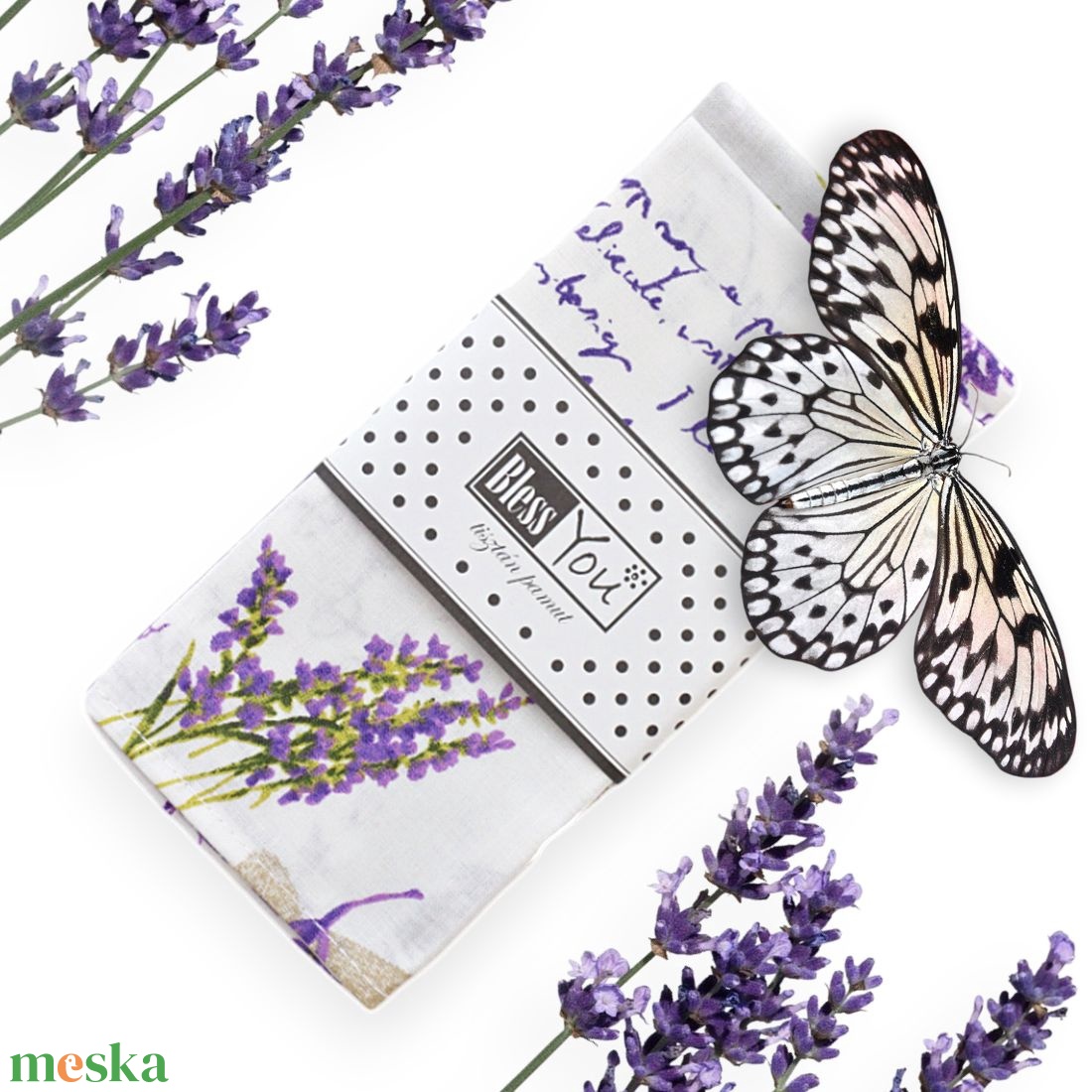 Pillangós levendulás textil szalvéta - 2 db - otthon & életmód - konyhafelszerelés, tálalás - konyhai textil - szalvéta - Meska.hu