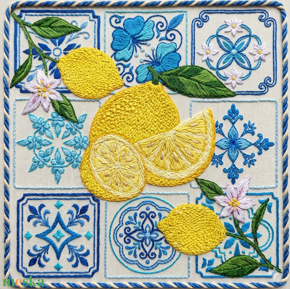 Mediterrán stílusú hímzés minta  - diy (csináld magad) - szabásminta, útmutató - hímzés minta - Meska.hu