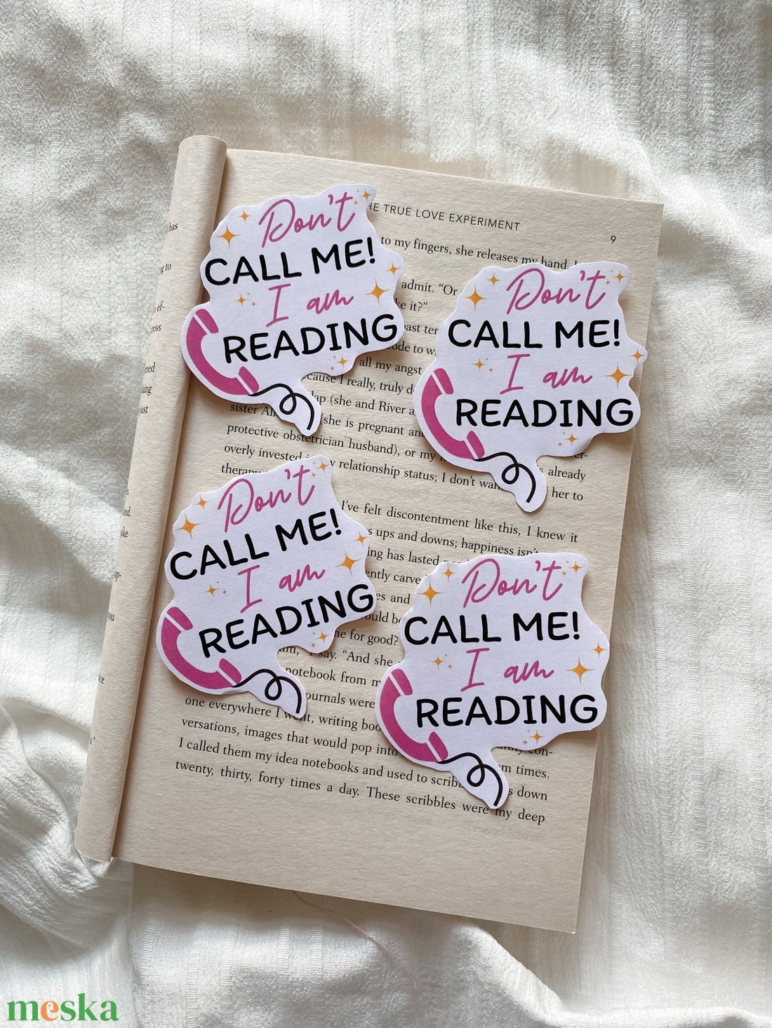Don't call me! I am reading - matrica - otthon & életmód - papír, írószer - matrica, matrica csomag - Meska.hu