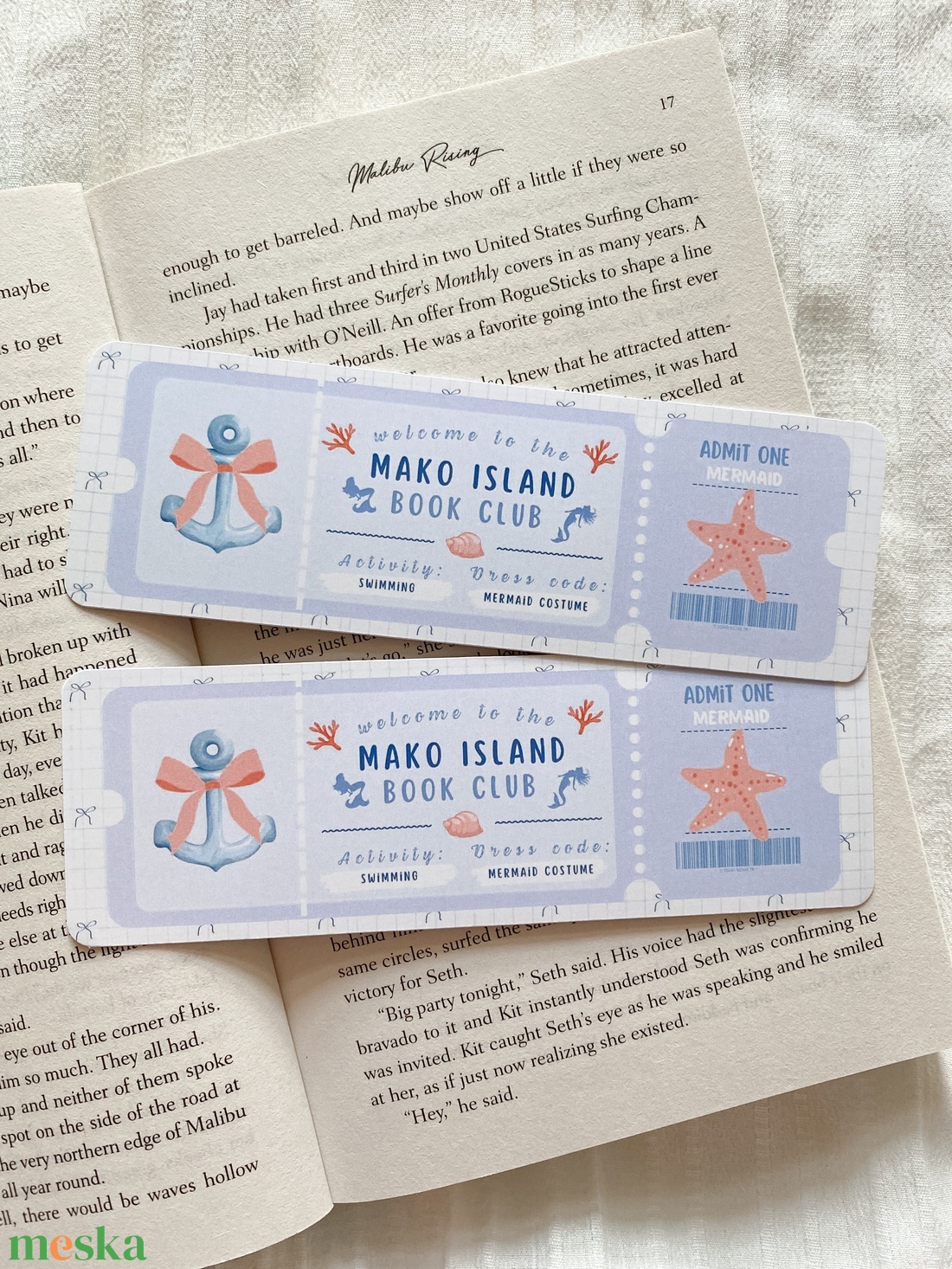 (nyári)Mako Island book club - könyvjelző - könyv & zene - könyvjelző - Meska.hu