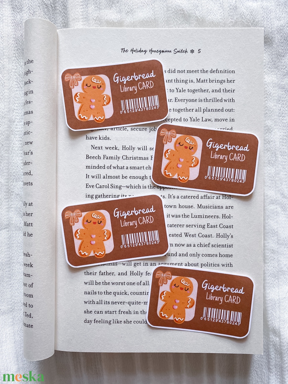 Gingerbread library card - matrica - otthon & életmód - papír, írószer - matrica, matrica csomag - Meska.hu