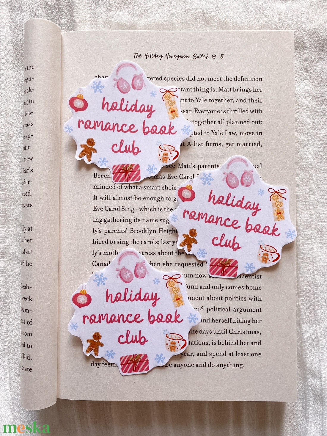 Holiday romance book club - matrica - otthon & életmód - papír, írószer - matrica, matrica csomag - Meska.hu