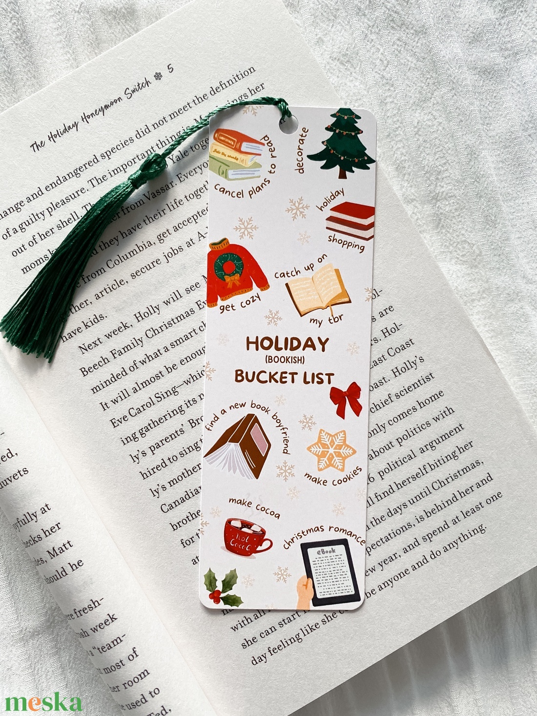 Holiday romance (bookish) bucket list- könyvjelző - könyv & zene - könyvjelző - Meska.hu