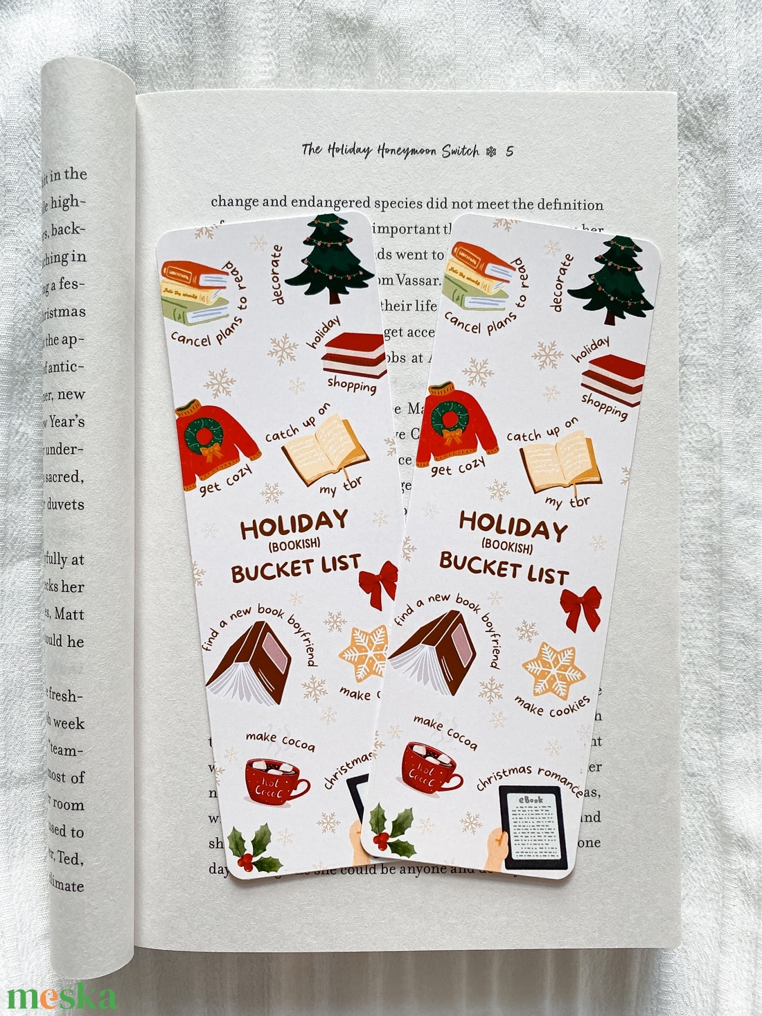 Holiday romance (bookish) bucket list- könyvjelző - könyv & zene - könyvjelző - Meska.hu