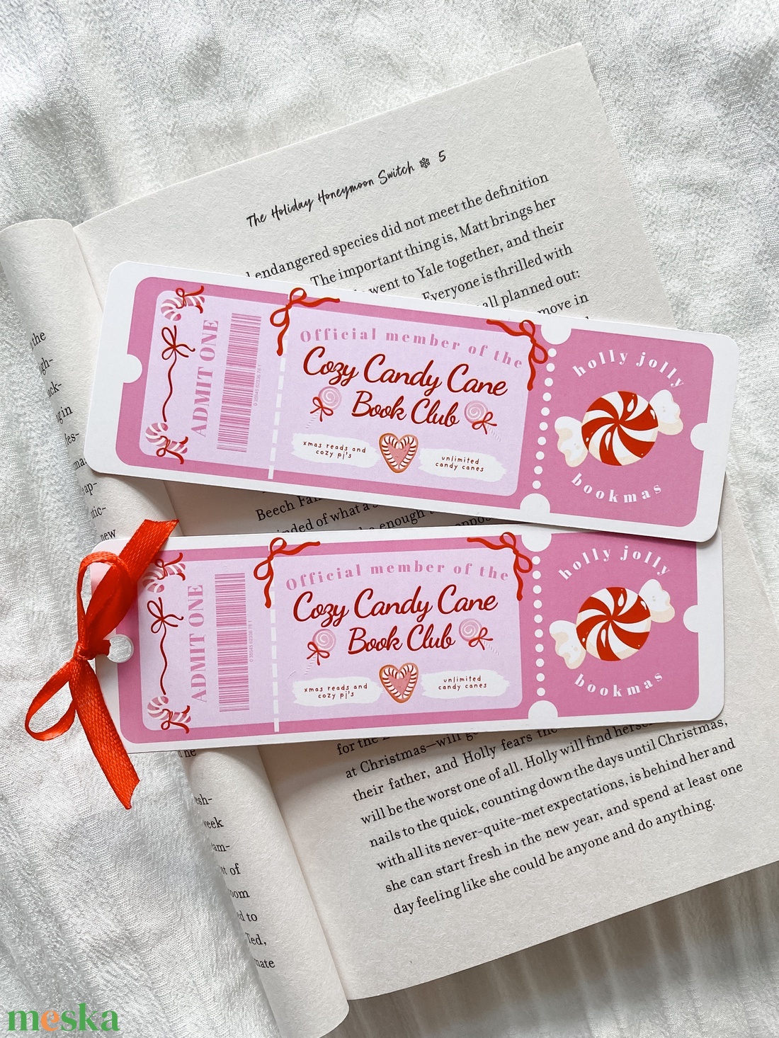 Cozy Candy Cane - könyvjelző - könyv & zene - könyvjelző - Meska.hu