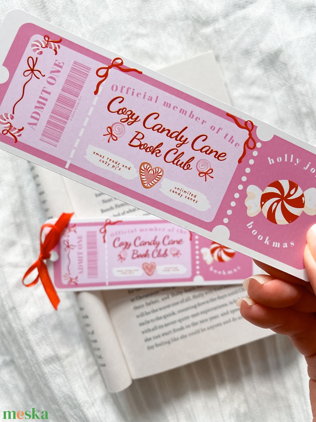 Cozy Candy Cane - könyvjelző - könyv & zene - könyvjelző - Meska.hu