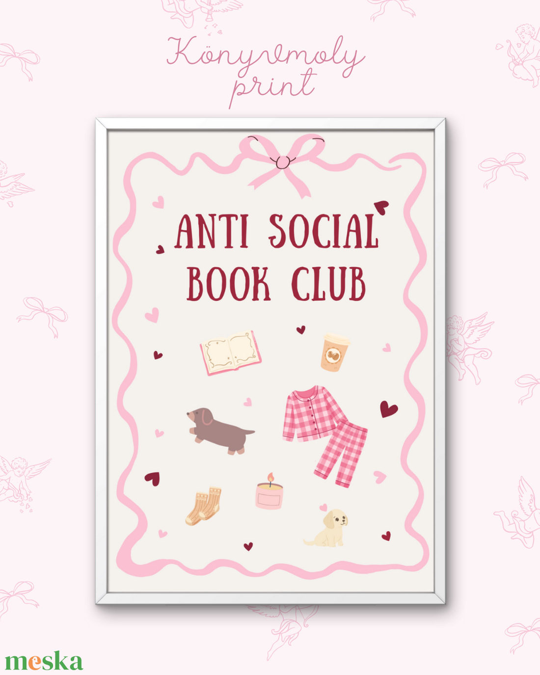 Anti social book club - print - otthon & életmód - dekoráció - kép & falikép - poszter - Meska.hu