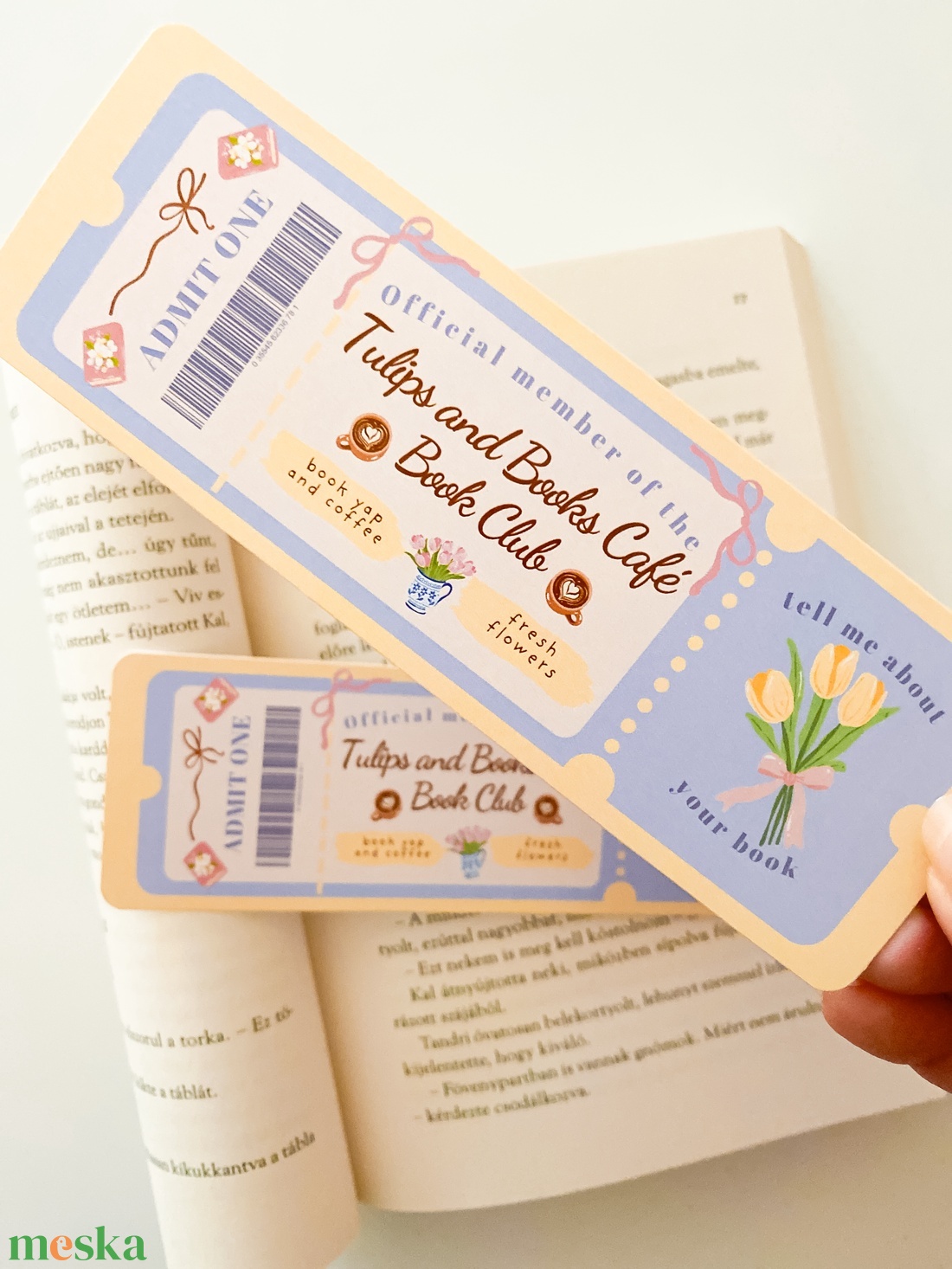 Tulips and Books CAFÉ - Book Club - könyvjelző - könyv & zene - könyvjelző - Meska.hu