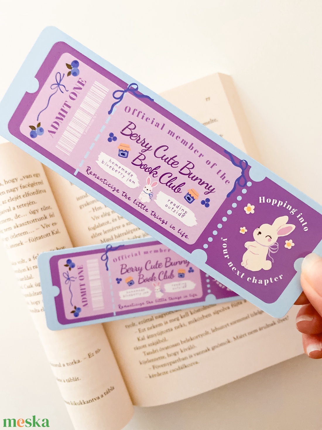 Berry Cute Bunny - Book Club - könyvjelző - könyv & zene - könyvjelző - Meska.hu