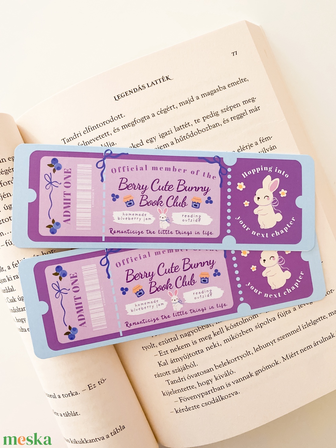 Berry Cute Bunny - Book Club - könyvjelző - könyv & zene - könyvjelző - Meska.hu