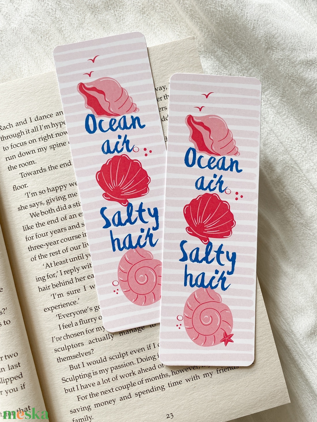 ocean air, salty hair - könyvjelző - könyv & zene - könyvjelző - Meska.hu