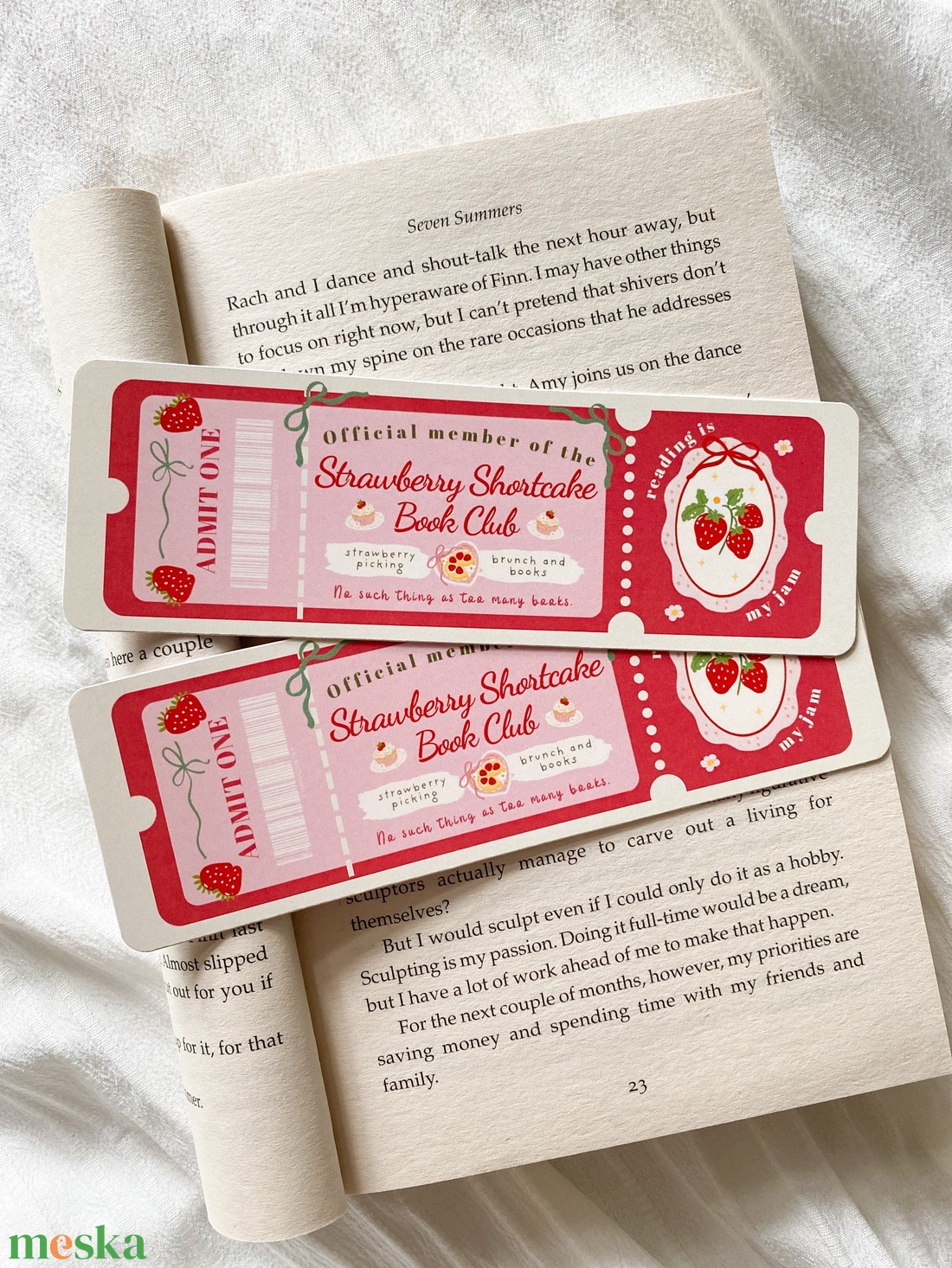 Strawberry Shortcake - Book Club - könyvjelző - könyv & zene - könyvjelző - Meska.hu