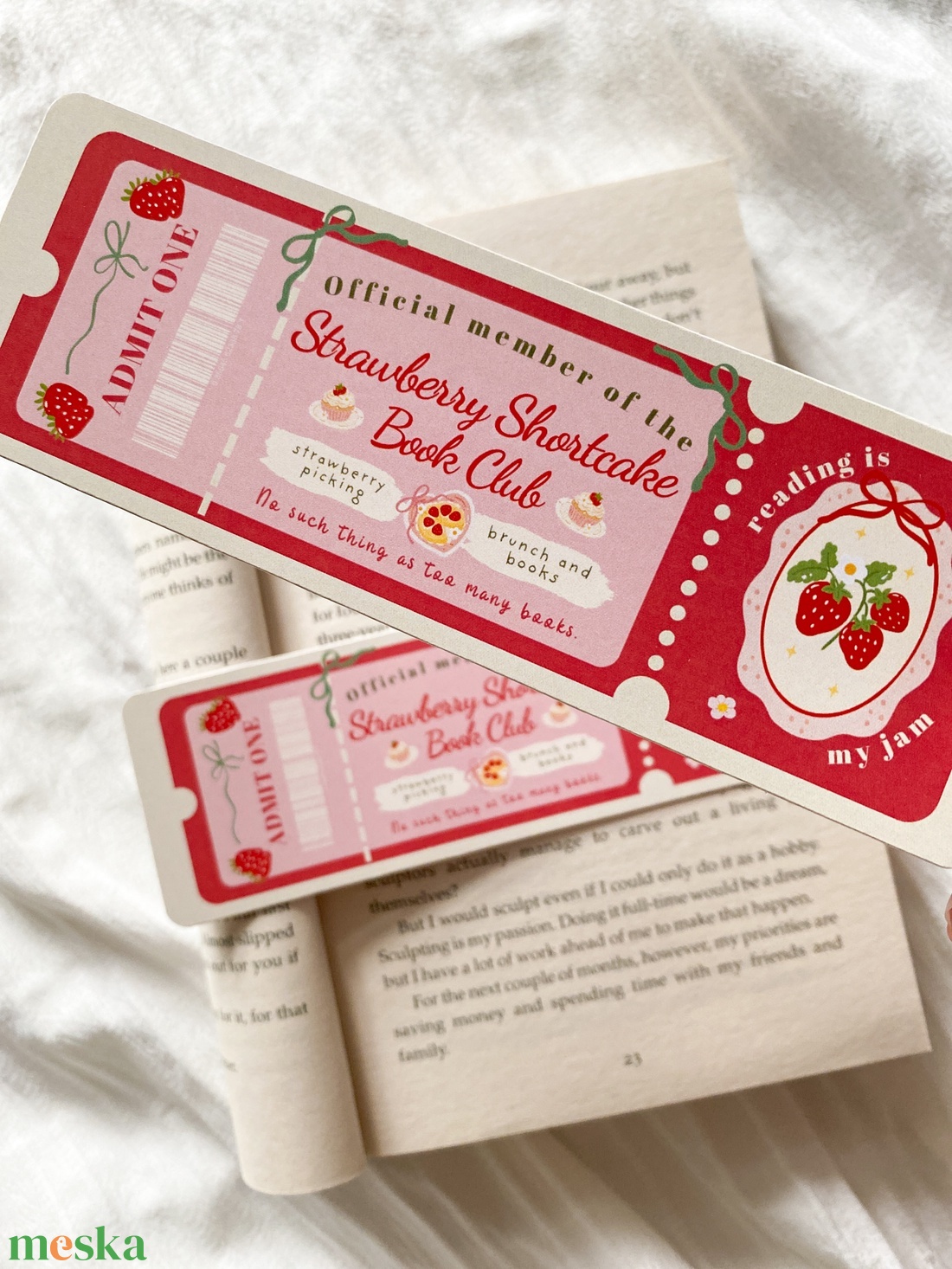 Strawberry Shortcake - Book Club - könyvjelző - könyv & zene - könyvjelző - Meska.hu