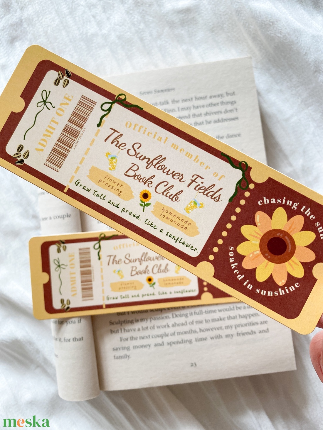 The Sunflower Fields - Book Club - könyvjelző - könyv & zene - könyvjelző - Meska.hu