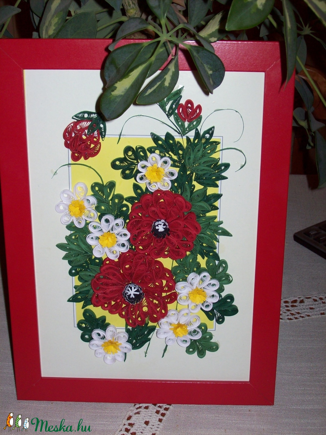 Pipacs margarétával - A4-es méret quilling technikával -  - Meska.hu