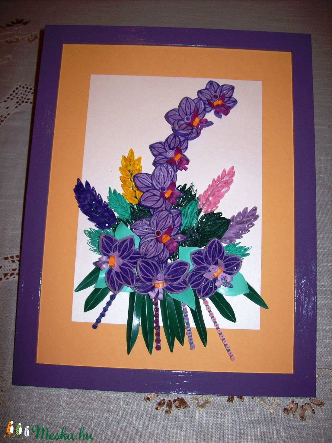 Lila orchidea csokor -falikép - - Meska.hu Lila orchidea csokor -falikép - - Meska.hu