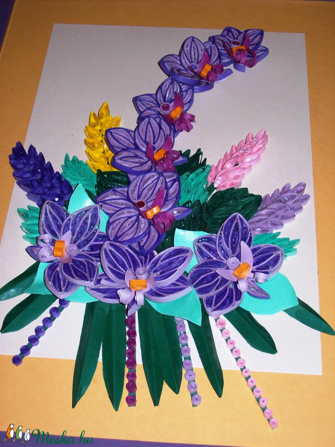 Lila orchidea csokor -falikép - - Meska.hu Lila orchidea csokor -falikép - - Meska.hu