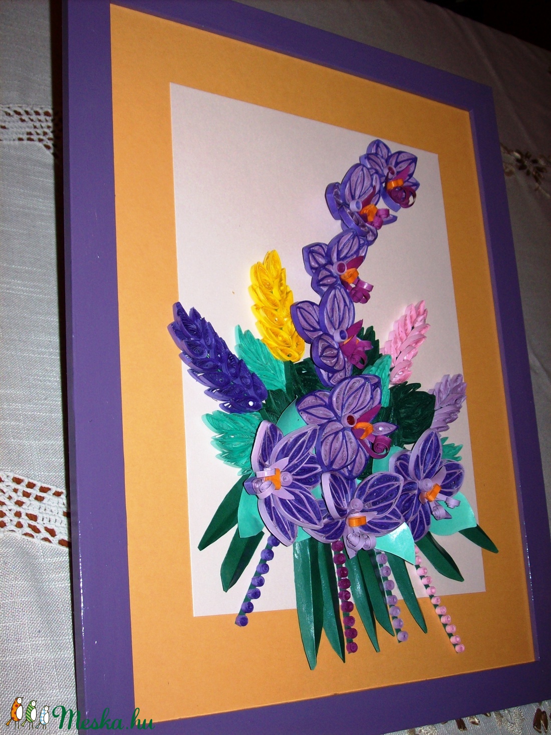 Lila orchidea csokor -falikép - - Meska.hu Lila orchidea csokor -falikép - - Meska.hu