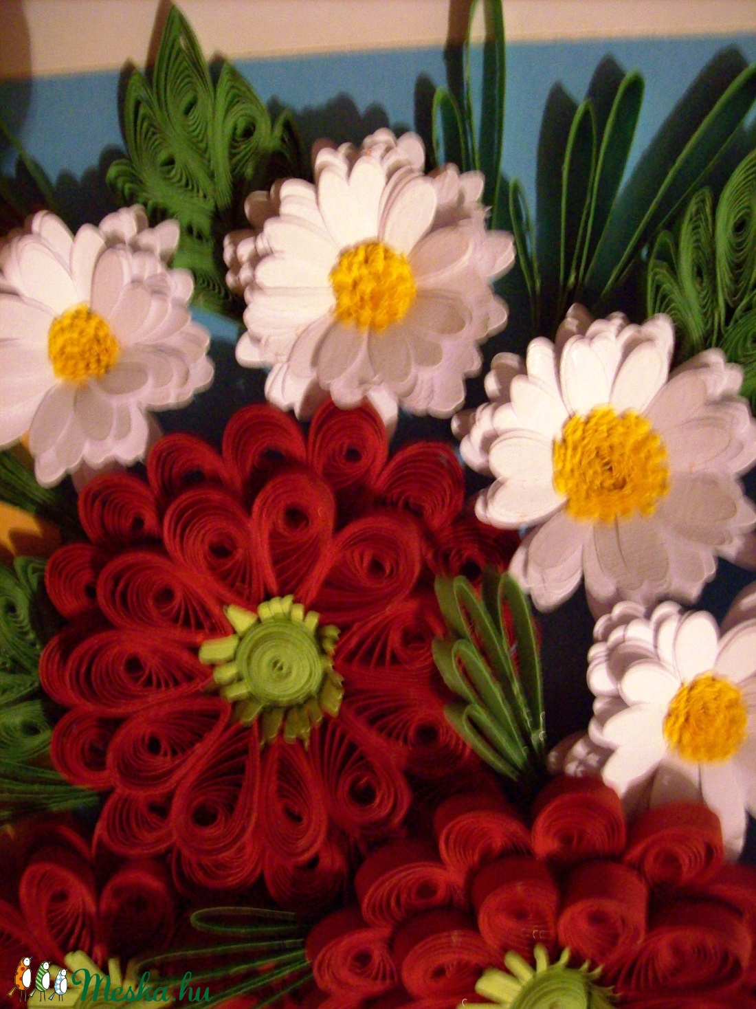 Pipacs margarétával - A4-es méret quilling technikával -  - Meska.hu