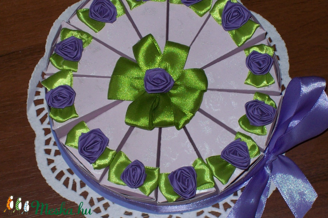Pénzajándék átadó torta  - levendula mini -  - Meska.hu