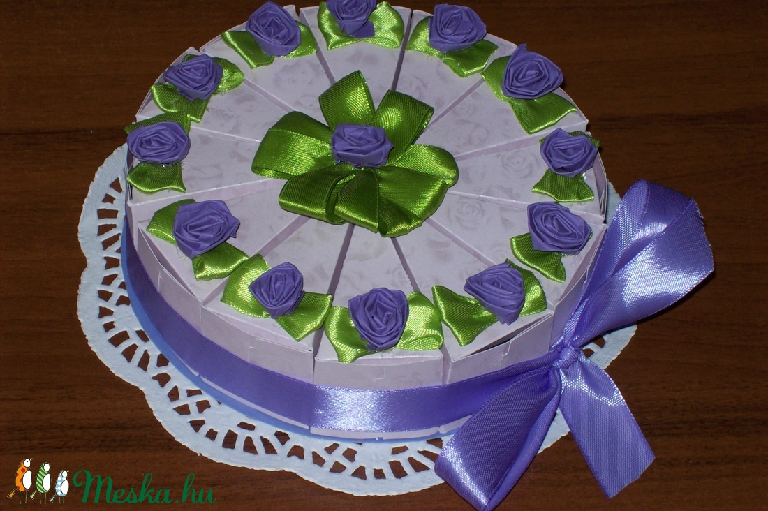 Pénzajándék átadó torta  - levendula mini -  - Meska.hu