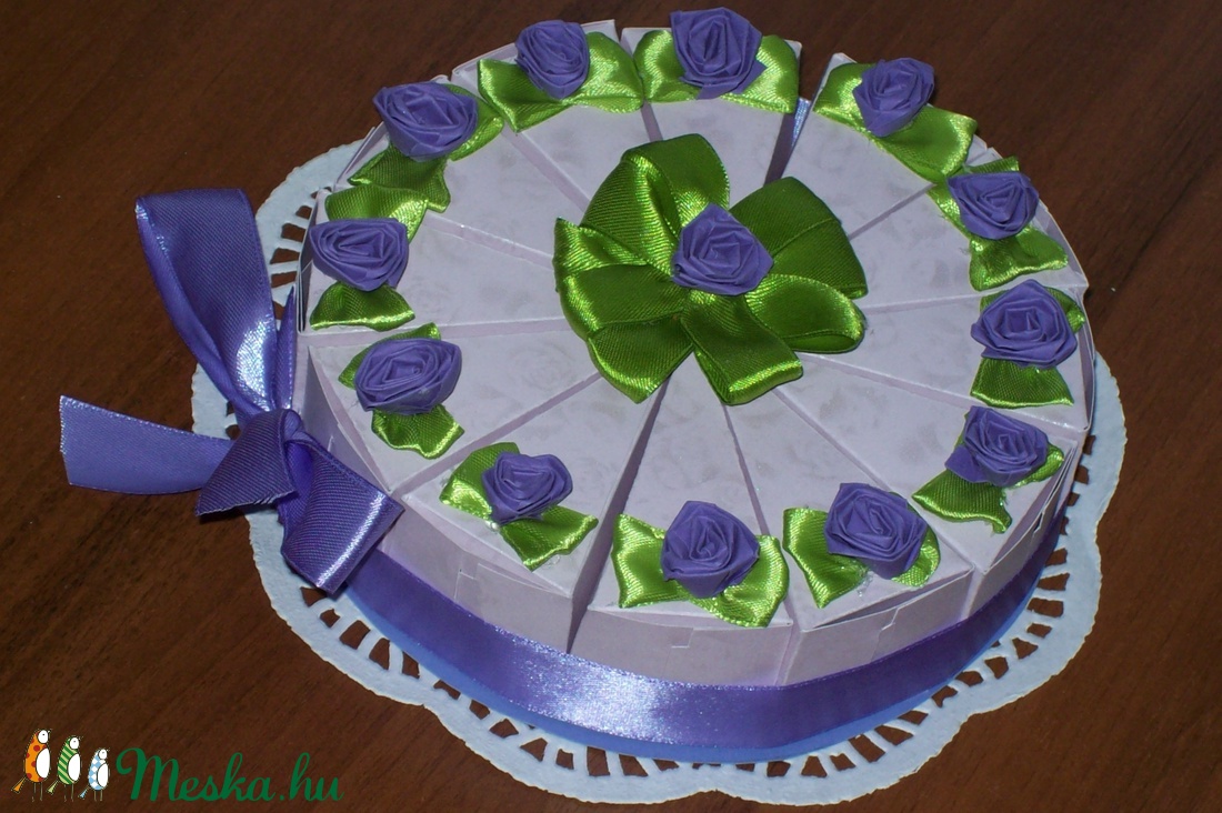 Pénzajándék átadó torta  - levendula mini -  - Meska.hu