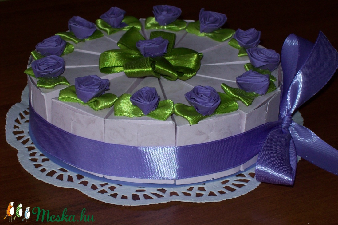 Pénzajándék átadó torta  - levendula mini -  - Meska.hu