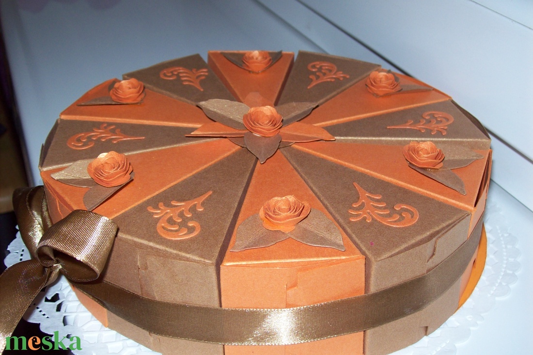 Pénzajándék átadó torta - narancs-fahéj, közepes - otthon & életmód - papír, írószer - ajándékozás kellékei - papírtorta - Meska.hu Pénzajándék átadó torta - narancs-fahéj, közepes - otthon & életmód - papír, írószer - ajándékozás kellékei - papírtorta - Meska.hu