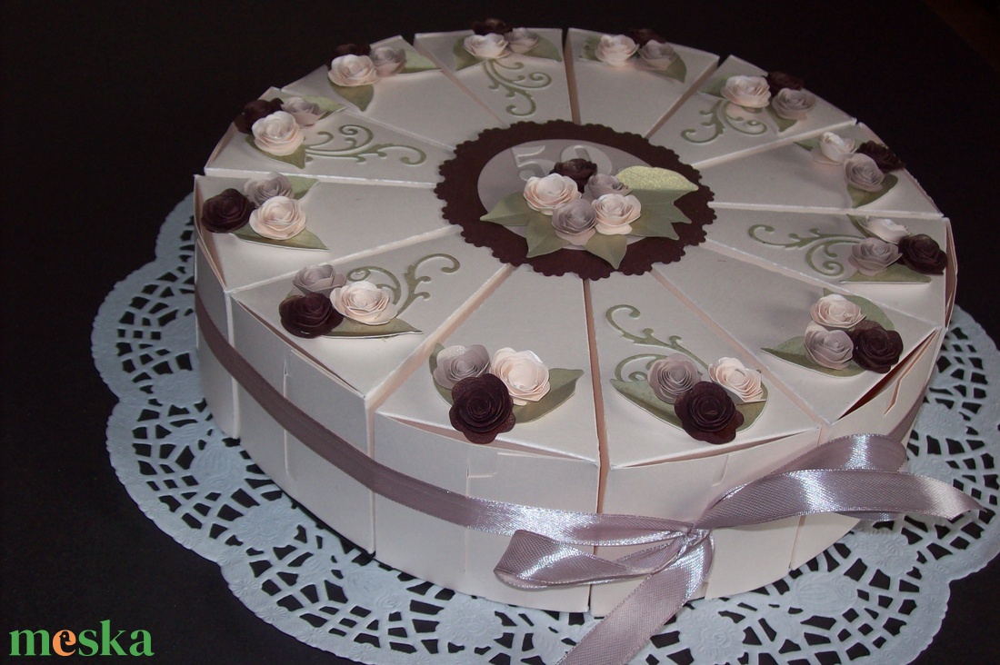 Pénzajándék átadó torta - jubileumra, extra nagy - otthon & életmód - papír, írószer - ajándékozás kellékei - papírtorta - Meska.hu Pénzajándék átadó torta - jubileumra, extra nagy - otthon & életmód - papír, írószer - ajándékozás kellékei - papírtorta - Meska.hu