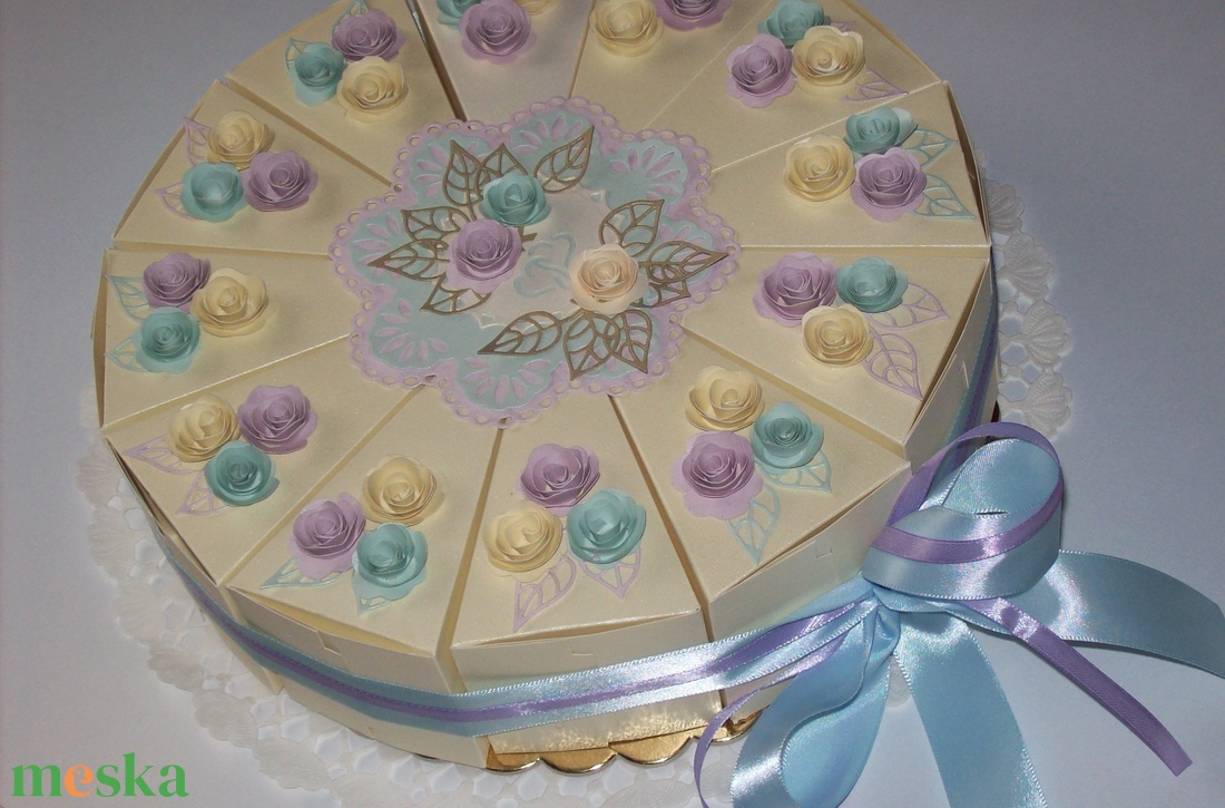 Pénzajándék átadó torta- hortenzia színekben, közepes - otthon & életmód - papír, írószer - ajándékozás kellékei - papírtorta - Meska.hu Pénzajándék átadó torta- hortenzia színekben, közepes - otthon & életmód - papír, írószer - ajándékozás kellékei - papírtorta - Meska.hu