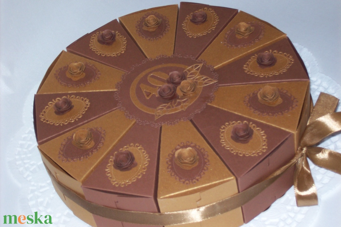 Pénzajándék átadó torta- aranycsokoládé, közepes - otthon & életmód - papír, írószer - ajándékozás kellékei - papírtorta - Meska.hu Pénzajándék átadó torta- aranycsokoládé, közepes - otthon & életmód - papír, írószer - ajándékozás kellékei - papírtorta - Meska.hu